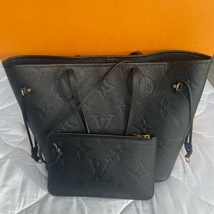 Louis Vuitton Monogram Empreinte Leather MM Tote with wristlet.